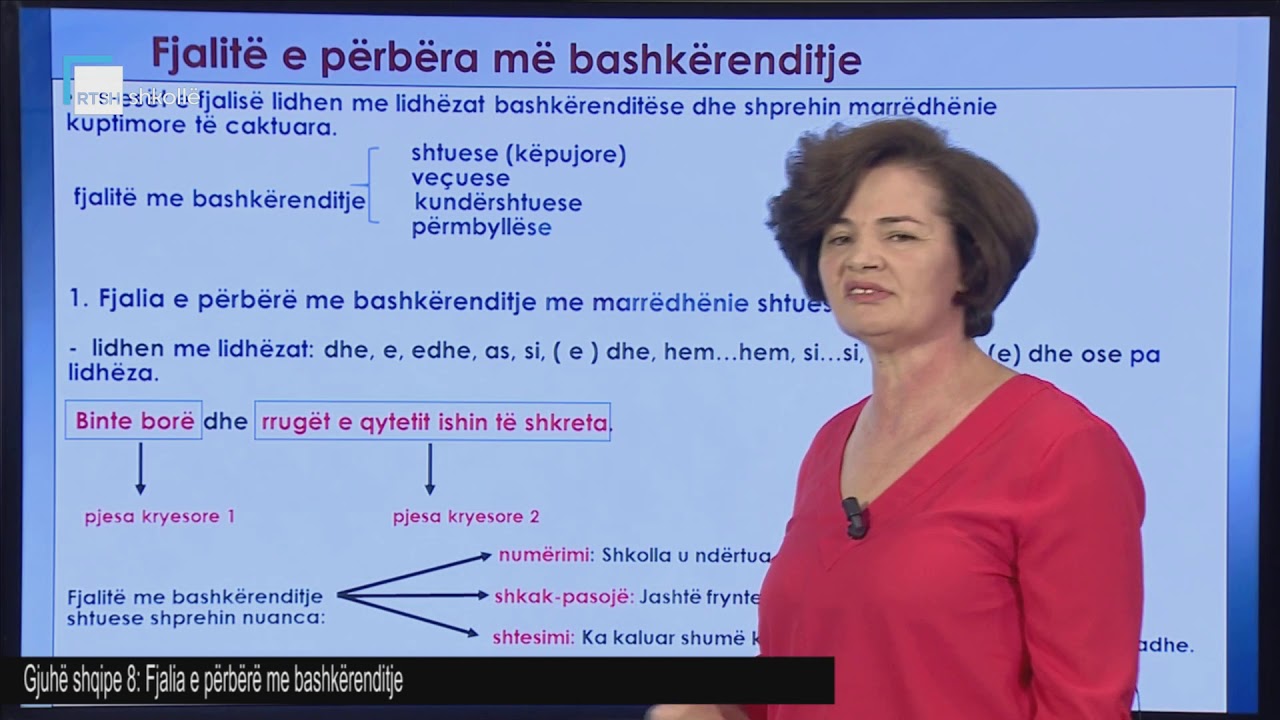 Gjuhë shqipe 8 - Fjalia e përbërë me bashkërenditje