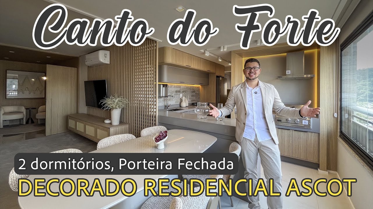 Residencial ASCOT, lindo DECORADO em Praia Grande, no Canto do Forte