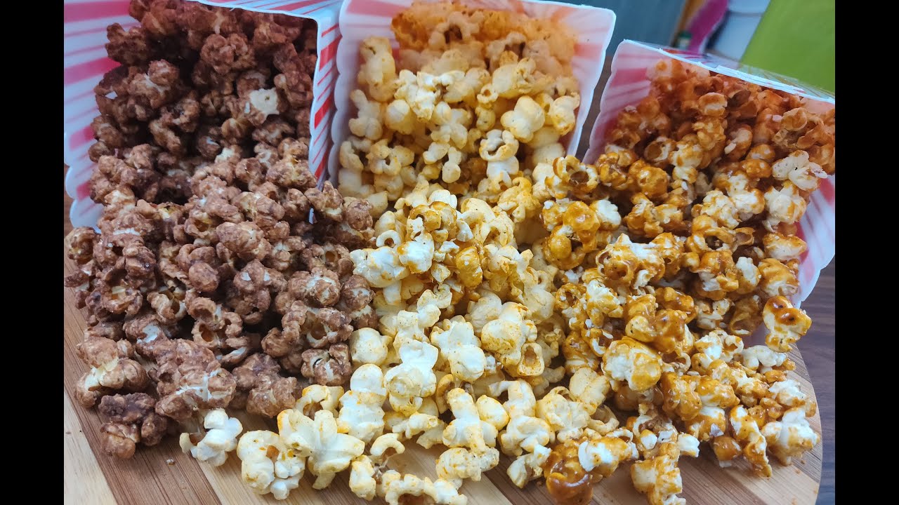 Easy Popcorn recipes | Flavoured popcorn | Caramel Popcorn | Chocolate popcorn | Cheese Popcorn