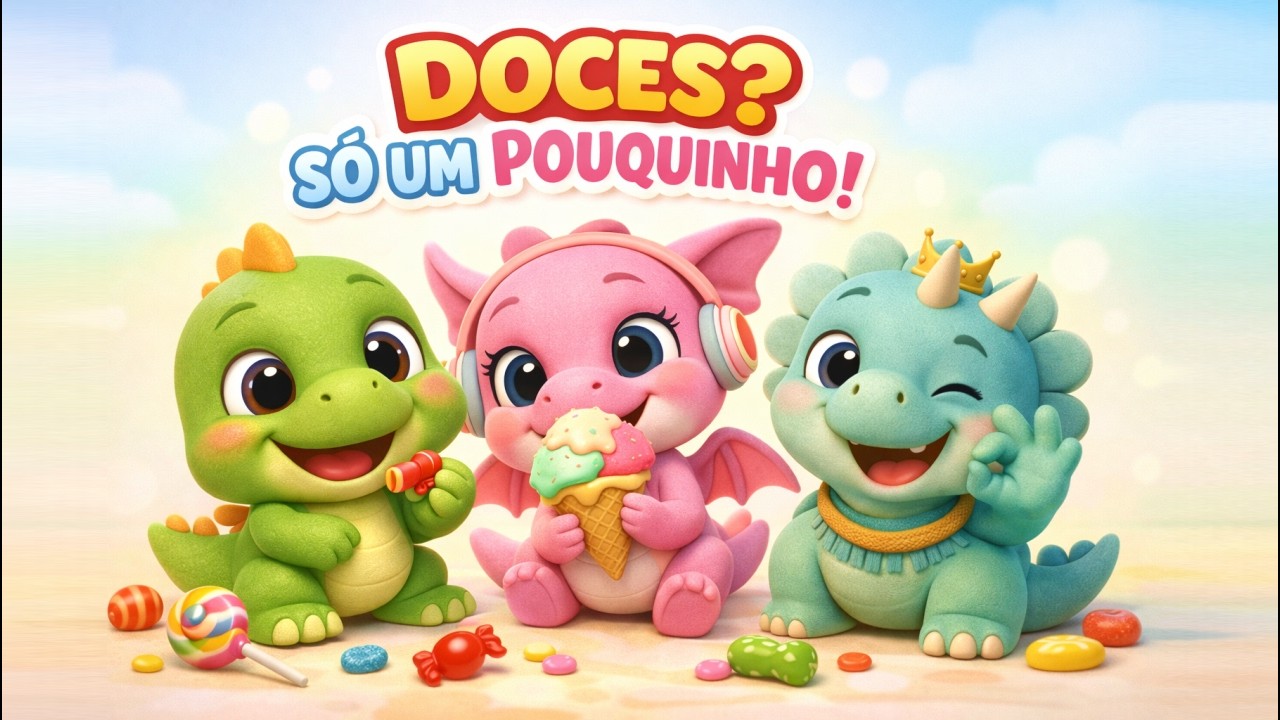 🎵 Guloseimas Deliciosas 🍭 | Música Infantil Educativa da Turminha Lalubim 🦖💖