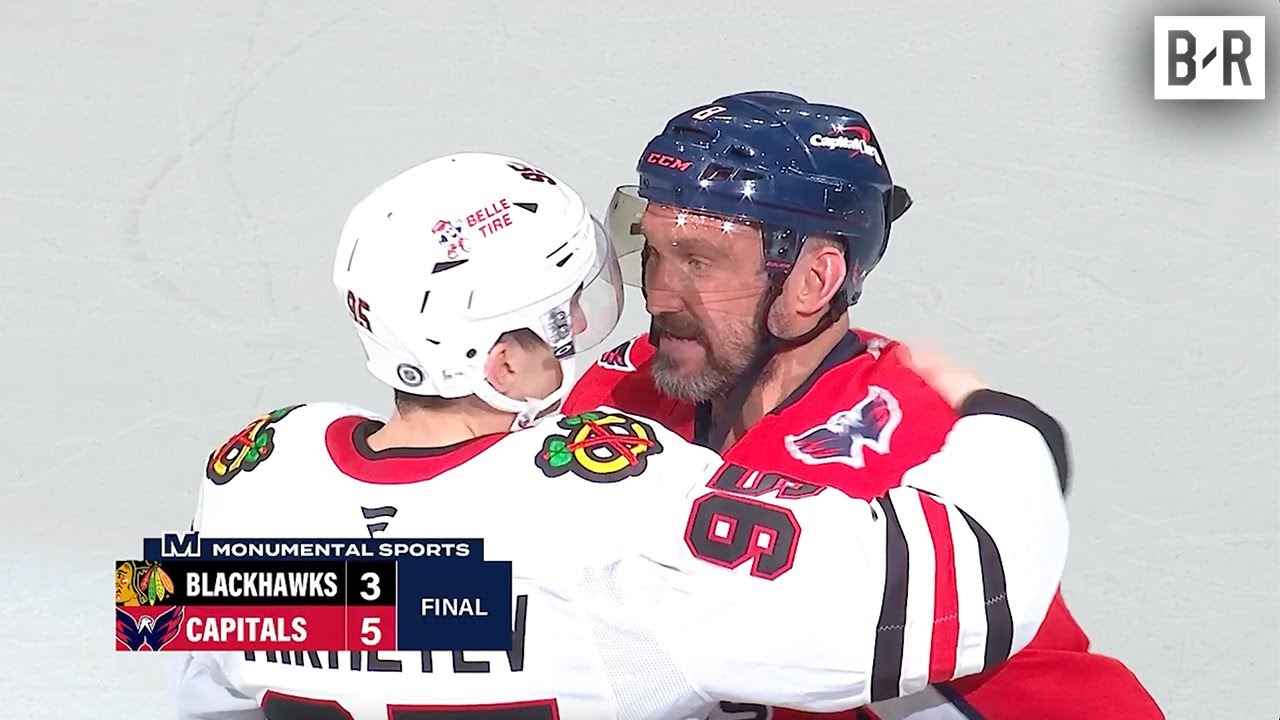 Blackhawks Stayed Out to Show Respect to Alex Ovechkin After Tying the Goals Record