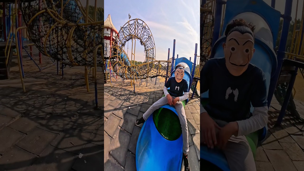 Bella ciao playground parkour climbing zigzag slide pov