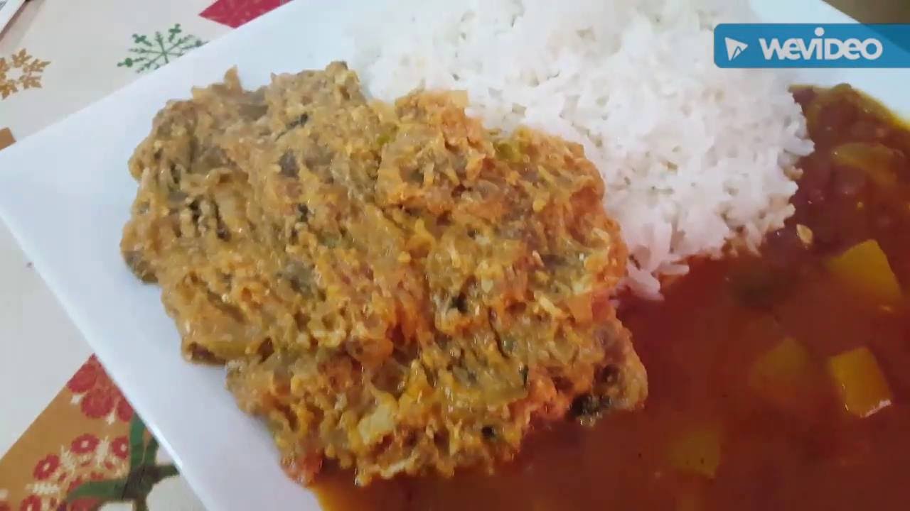 BERENJENAS ASADAS GUISADAS  CON HUEVOS