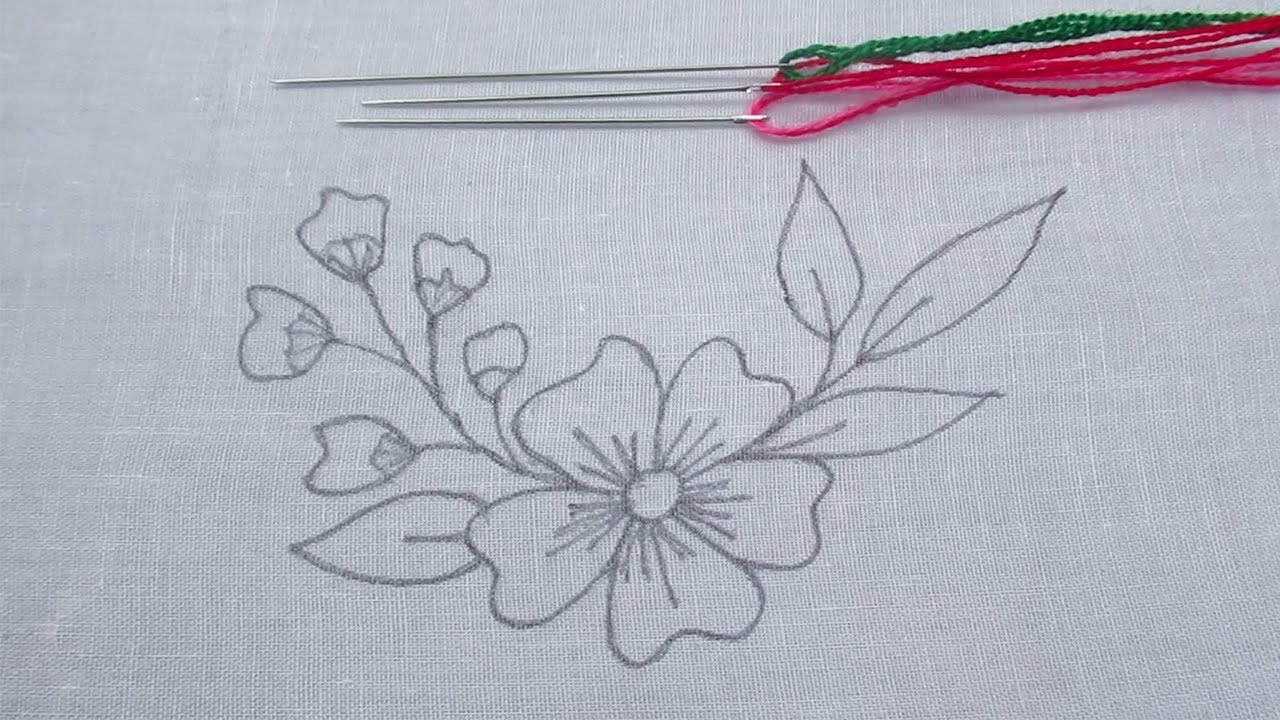 Hand Embroidery New Flower Embroidery Tutorial for Dress, Easy Flower Embroidery Design, Easy Stitch