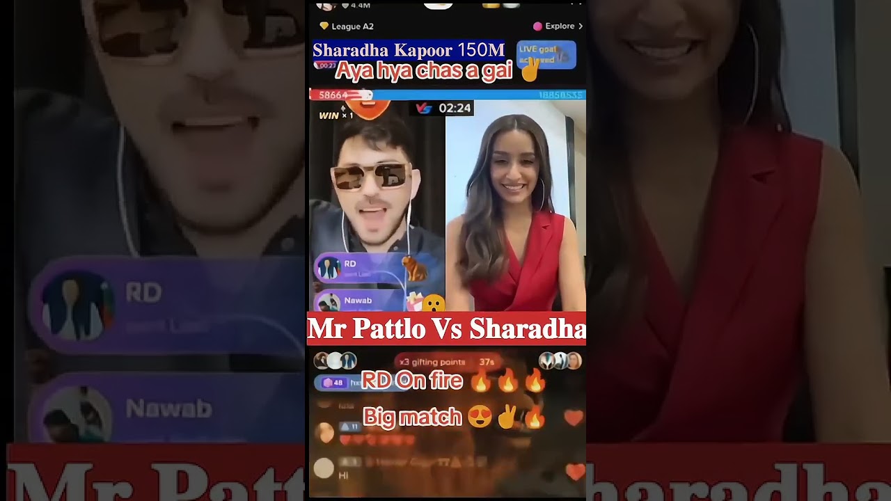 Mr patlu 👑 vs Sharadha kapoor/TikTok live match#live #match #ytshorts