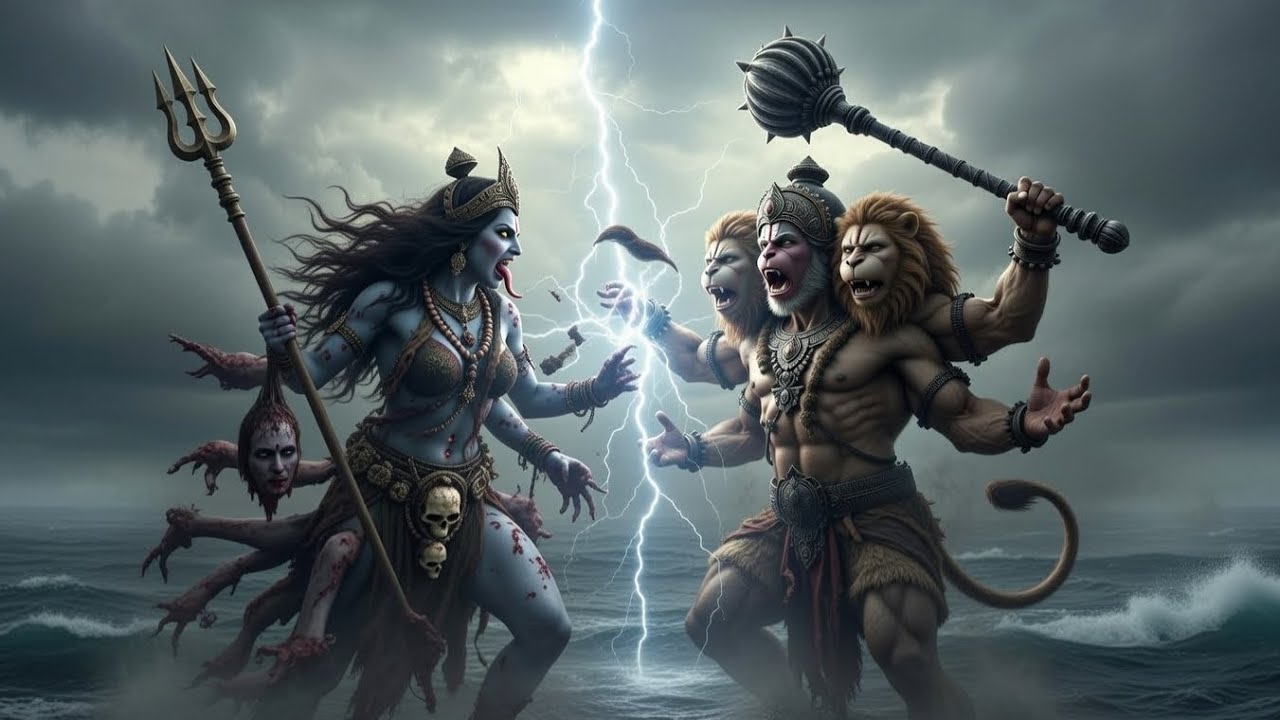 🕉️माता महाकाली या हनुमान जी में युद्ध काय हुआ. 🕉️🌄