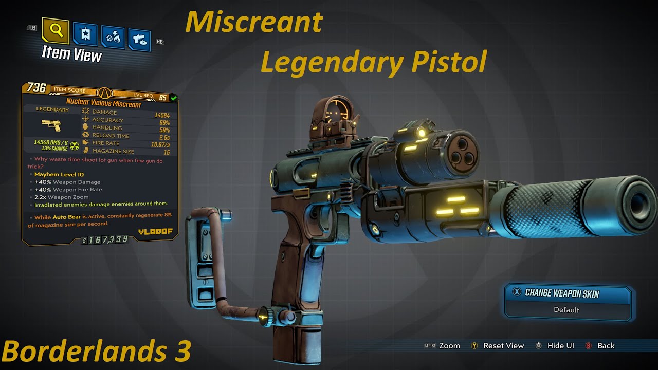 Borderlands 3: Defeat Quartermaster for this legendary item. Miscreant legendary pistol..