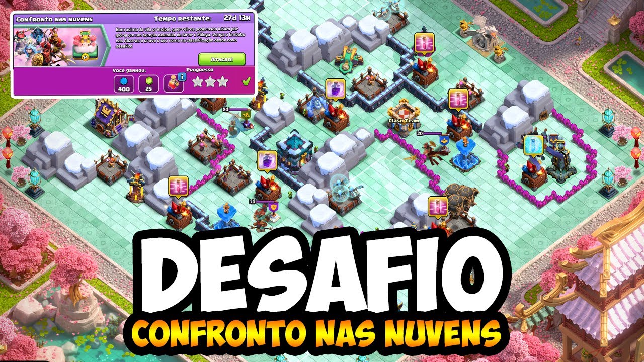 FÁCIL E RÁPIDO! COMO COMPLETAR O NOVO DESAFIO CONFRONTO NAS NUVENS NO CLASH OF CLANS!