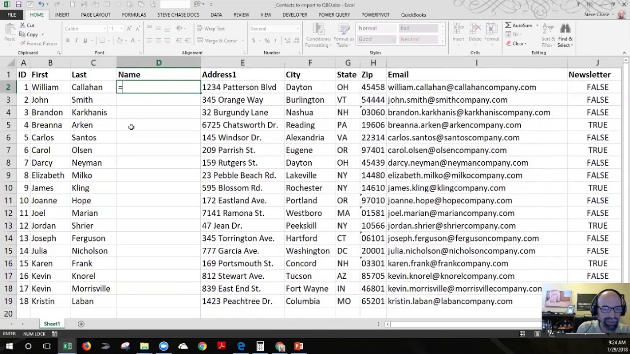 How to import customers into QuickBooks Online (QBO) from an Excel file