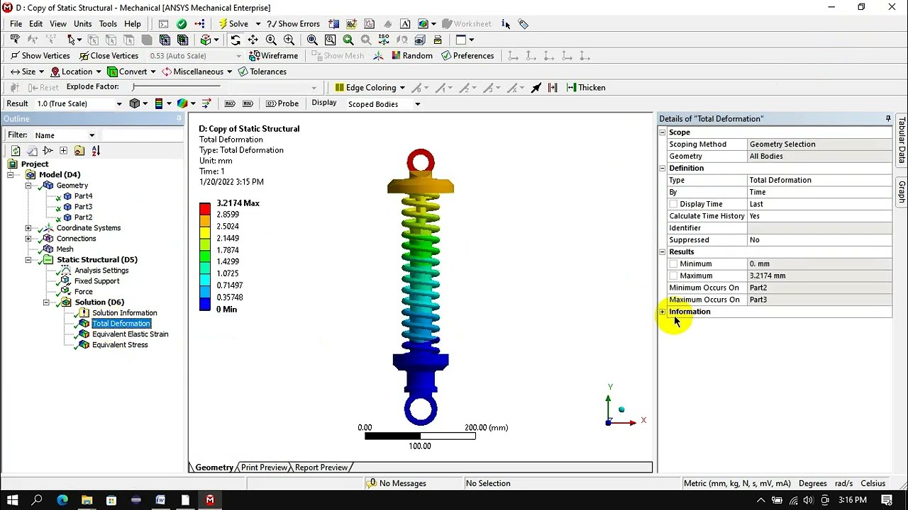 Analysis on Mono Suspension System  part 2 in Solidworks and Ansys  Workbench