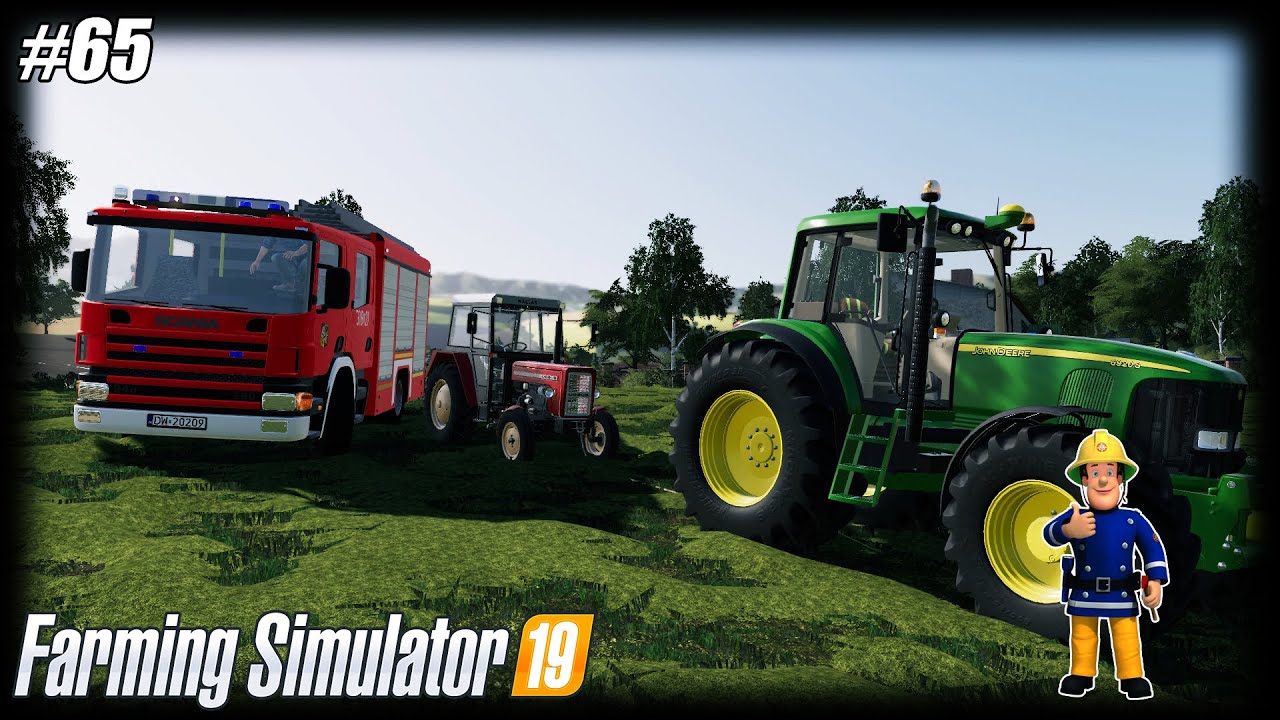 ㋡ POSTĘPOWY ROLNIK  ▶ＦＳ １９◀ Przyjazd straży, holowanie ursusa, ciężkie sianokosy