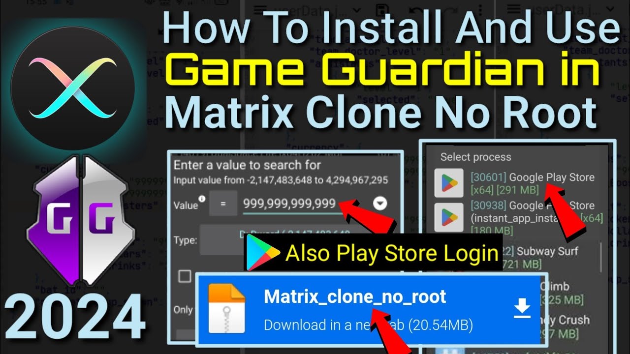 How To Install And Use Game Guardian in Matrix Clone No Root Any Android || 2024