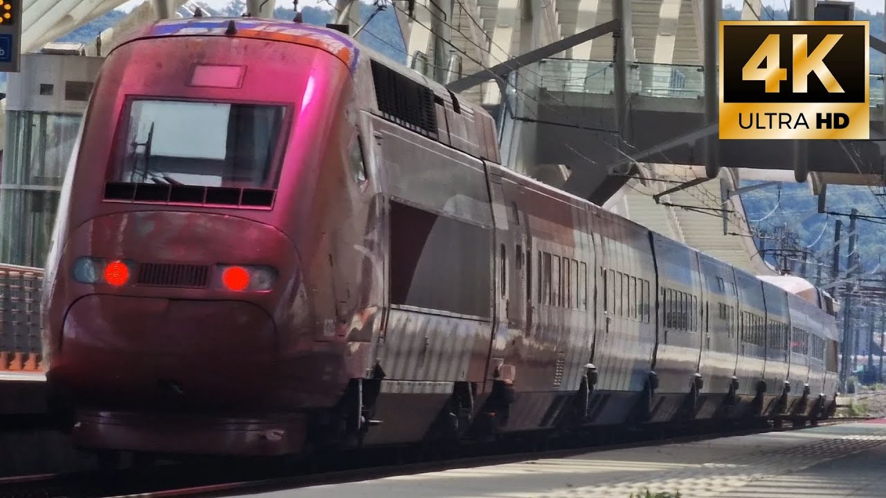 Trains à la gare de liège Guillemins / Treinen op station Luik | 4K UHD |