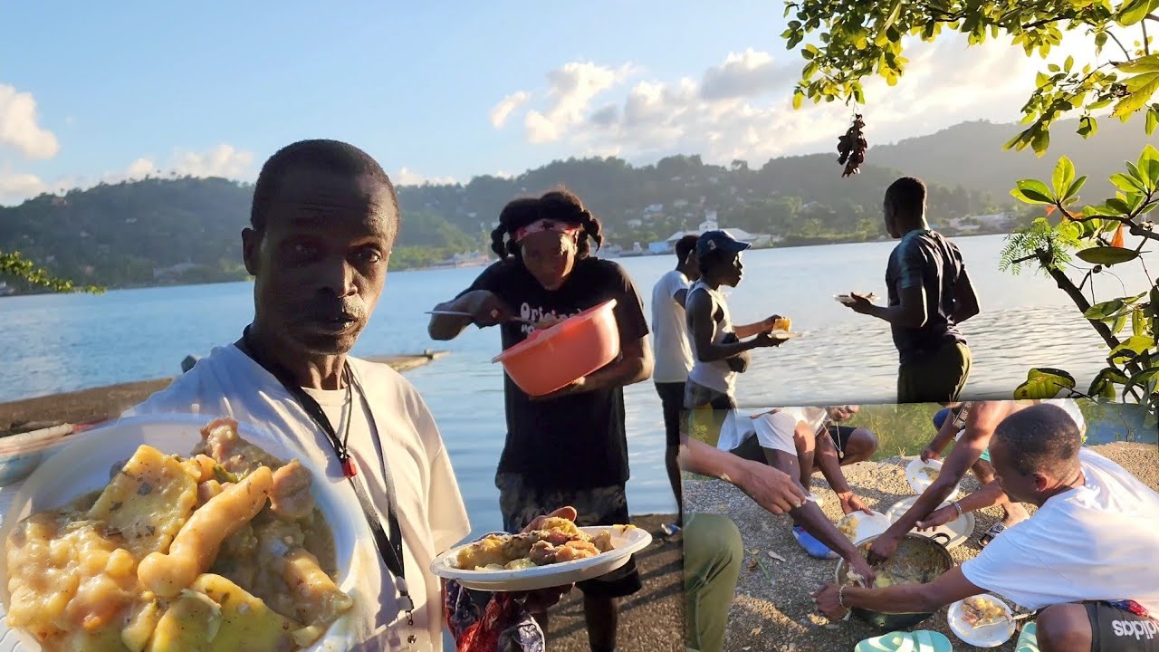 Jamaican first time cooking Oil down - what a food nice