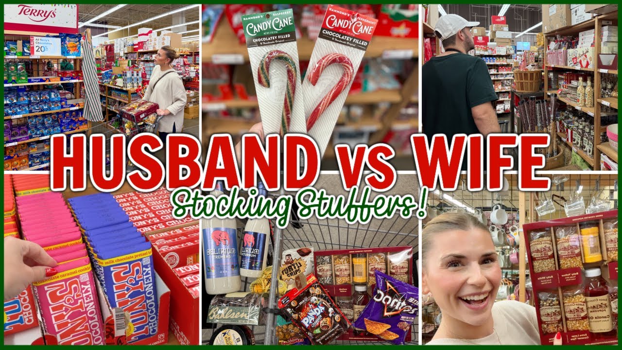 HUSBAND vs WIFE Stocking Stuffer Challenge 🎄 World Market Holiday Shopping