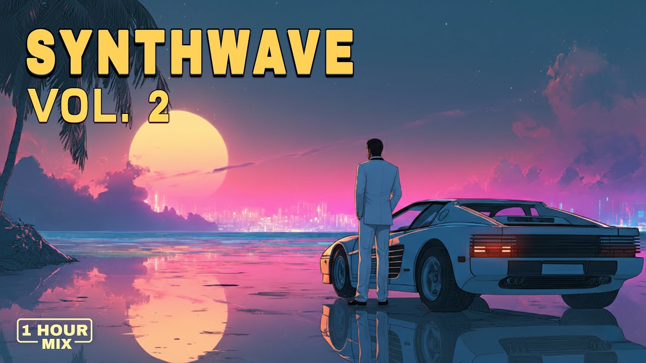 1 Hour Chill Synthwave Mix 🌴 | Midnight in Miami Vol. 2 | Study, Night Drive, Focus Music