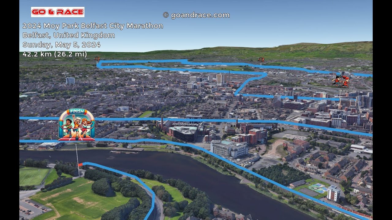 2024 Moy Park Belfast City Marathon: fly over the marathon 3D course map!