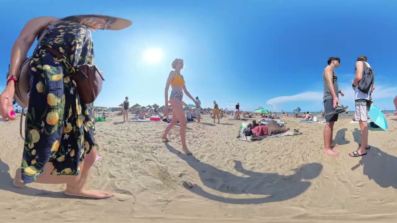 City by the Sea — 8K VR 360° Beach Walk | Barcelona Coast | BeachView 360