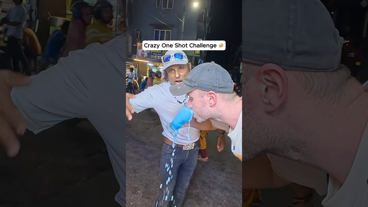 Crazy One Shot Challenge 🍻 #streetfood #travel