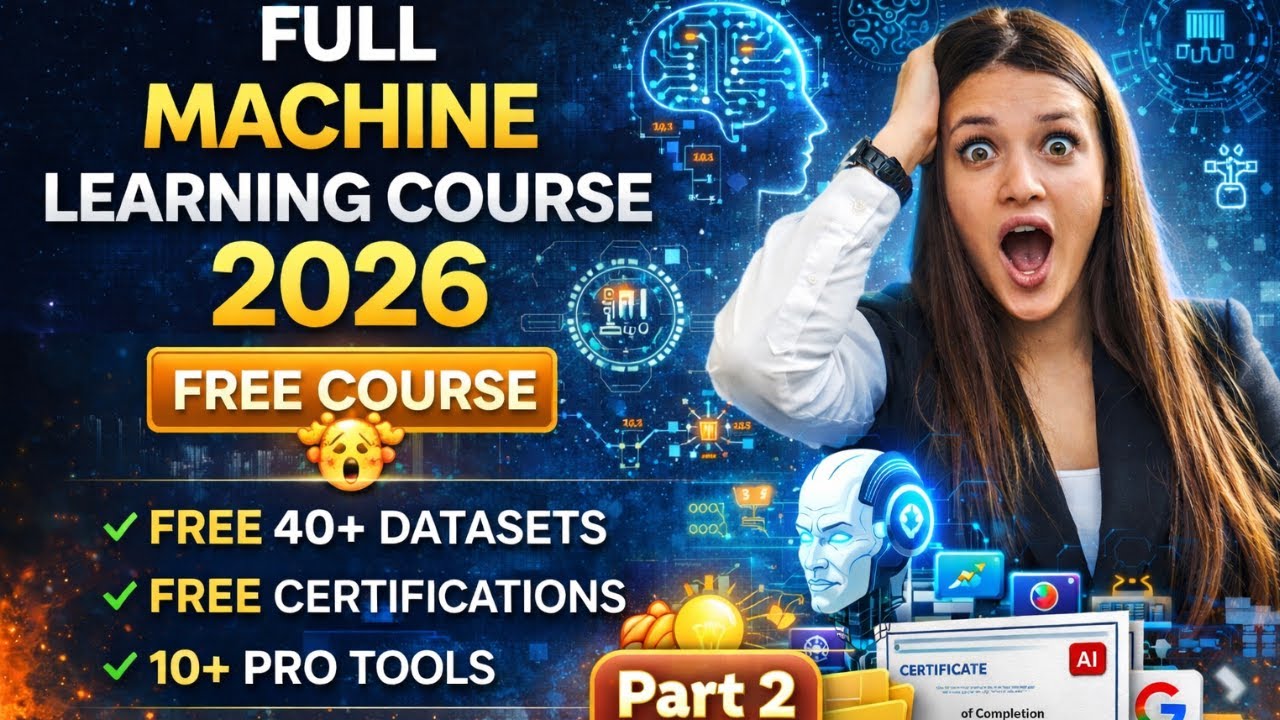 FREE 🔥 Full Machine Learning Course – Part 2 😱 | Practical Training + Real  Models + Projects | 2026