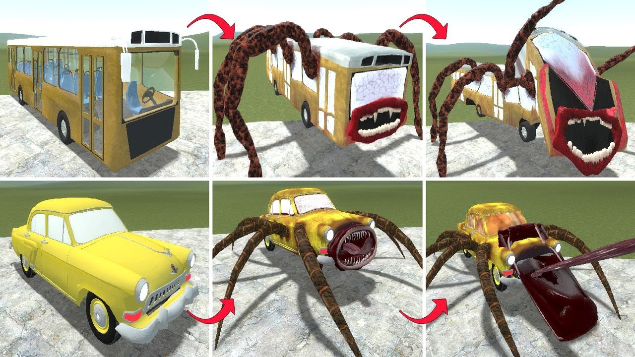 EVOLUTION OF CAR EATERS, BUS EATER IN GARRY'S MOD!