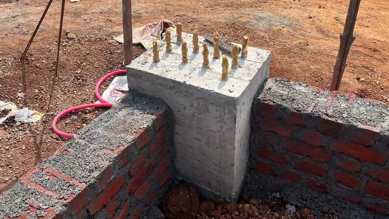 Construction of PEB Farmhouse - Plinth level and anchor bolts