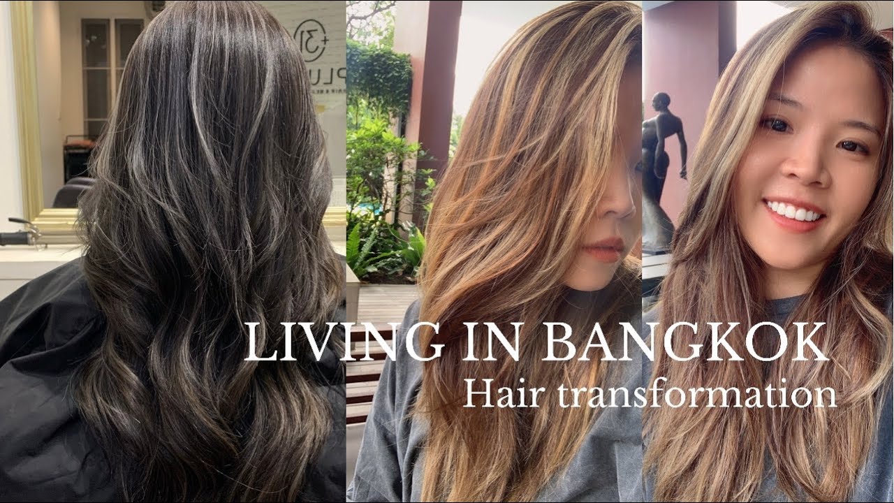 Living in Bangkok// Go to my favorite salon with me //hair transformation to dark balayage