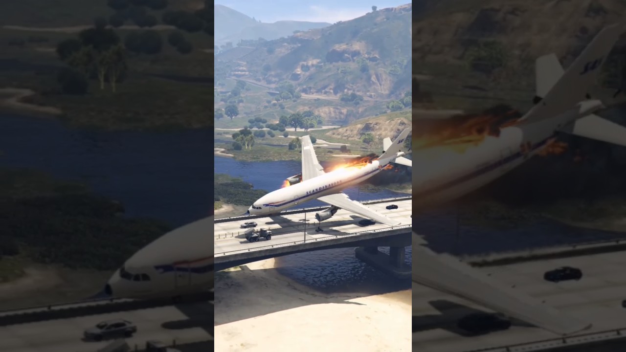 Airplane Both Engine On Fire Pilot Made Unbelievable Emergency Landing At Highway | Gtav