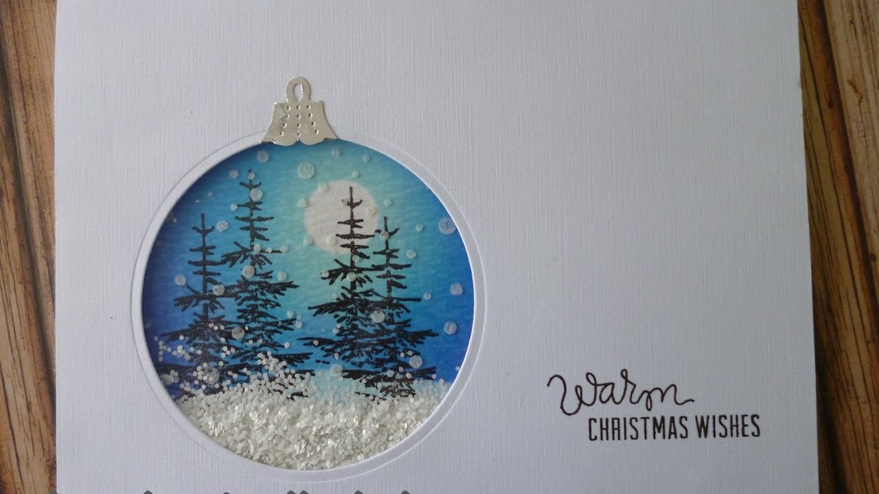 Winter scene bauble card