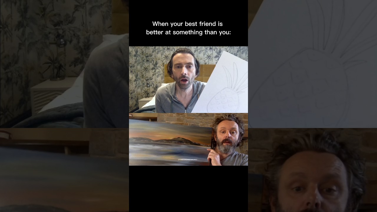 Comparing Art 😂 #michaelsheen #davidtennant #staged #youtube #fyp #funny #shorts #goodomens #explore