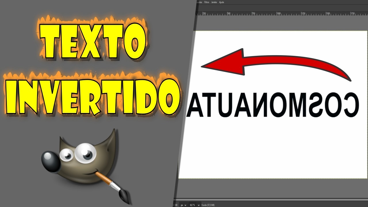 Como Fazer TEXTO INVERTIDO no Gimp