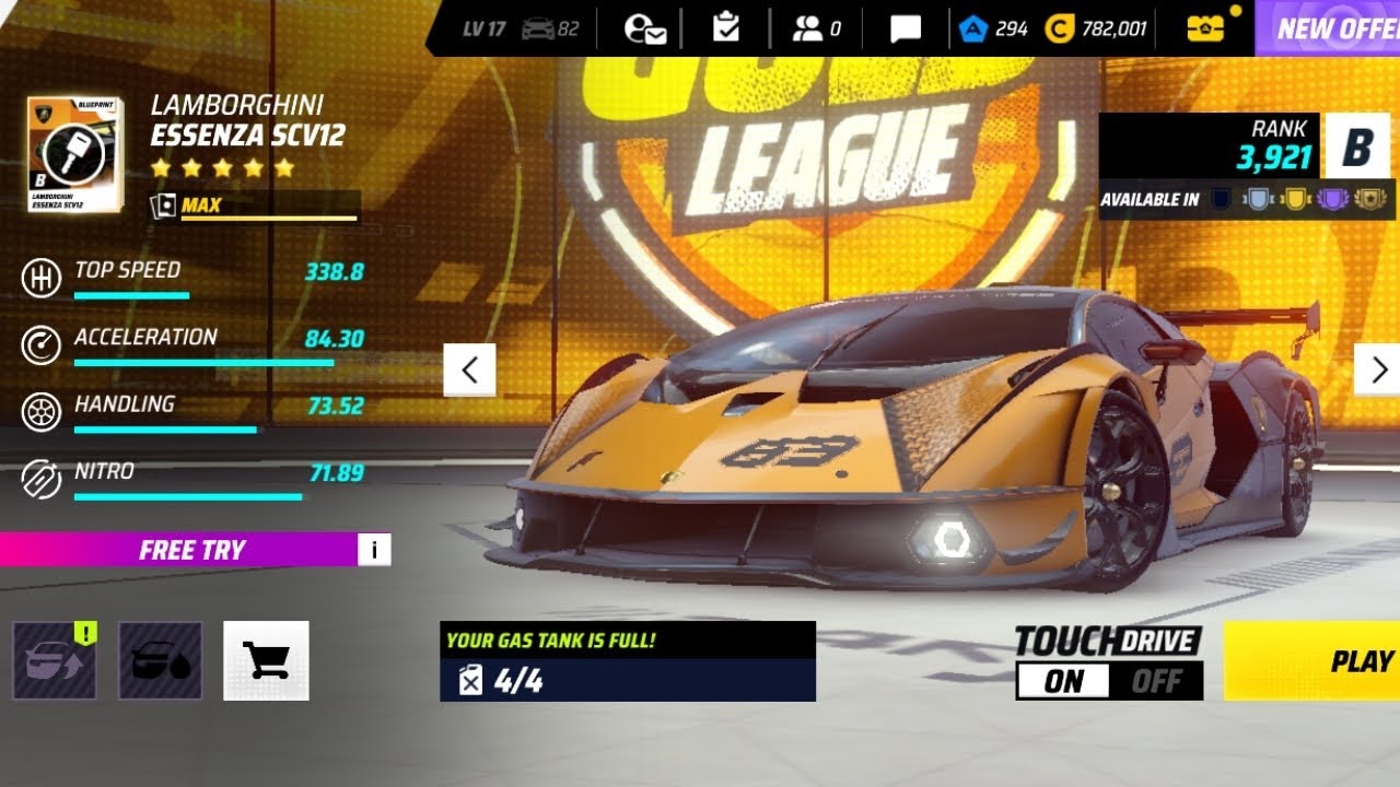 Asphalt Legends Unite, Max Golden 5* Lamborghini Essenza SCV12 Multiplayer 🔥