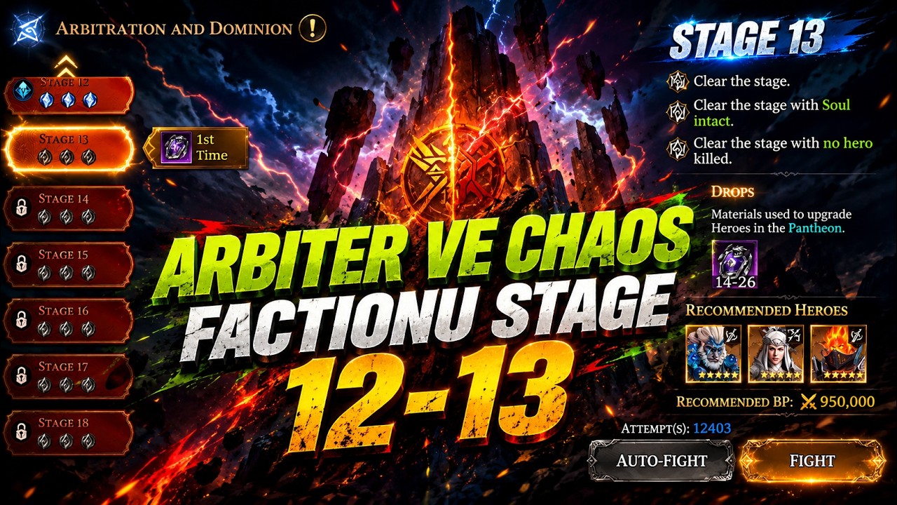 ARBITER VE CHAOS FACTIONU STAGE 12-13! - WATCHER OF REALMS #Julygameplayevent