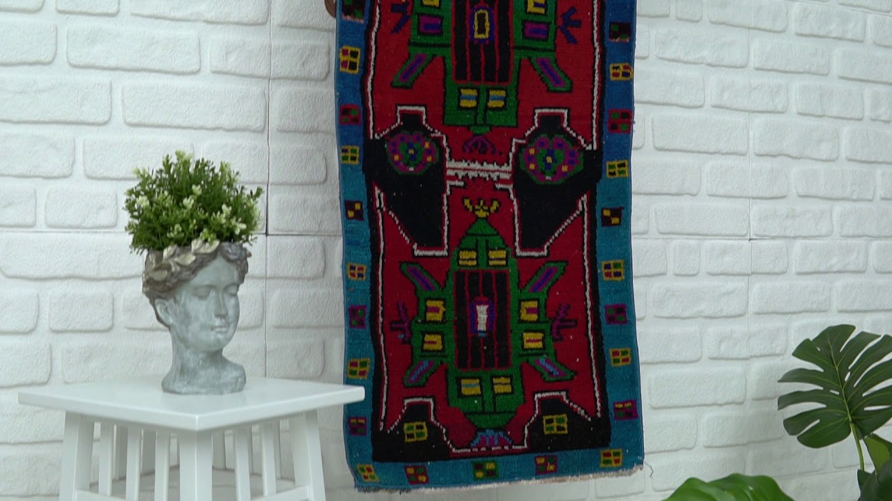 Sevinc - Modern Bohemian Vintage Mini Rug (1'8'' x 3'4'')