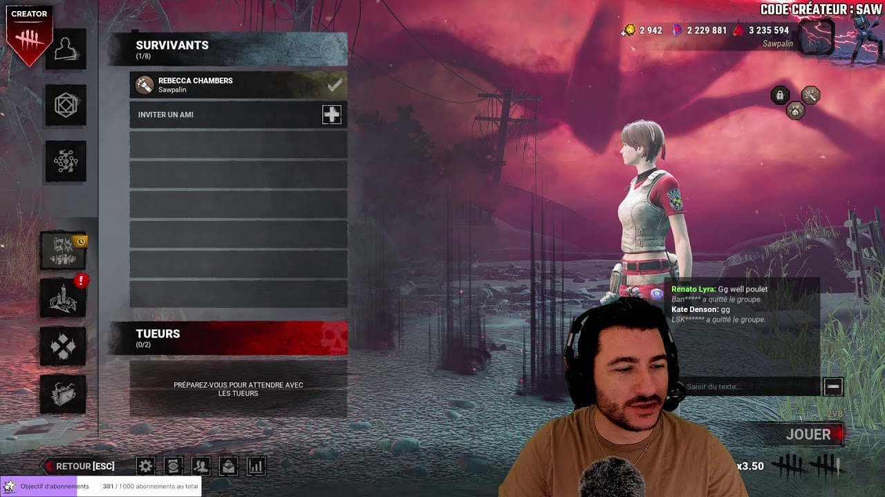 Record de SAVEFLASH !negan | !holy | Stream2K | [FR/PC] #DBDCreator @Sawpalin