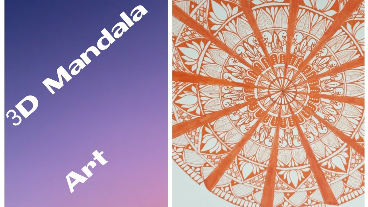 3D Mandala art in Orange colour # Mandala art in 3D effect # suchitra creations26