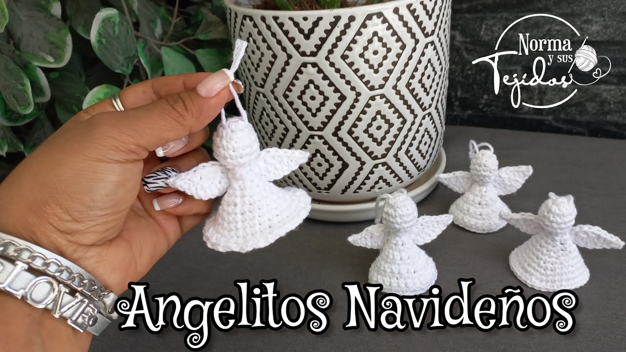 Angelitos a crochet para navidad #navidadcrochet #recuerdosnorma