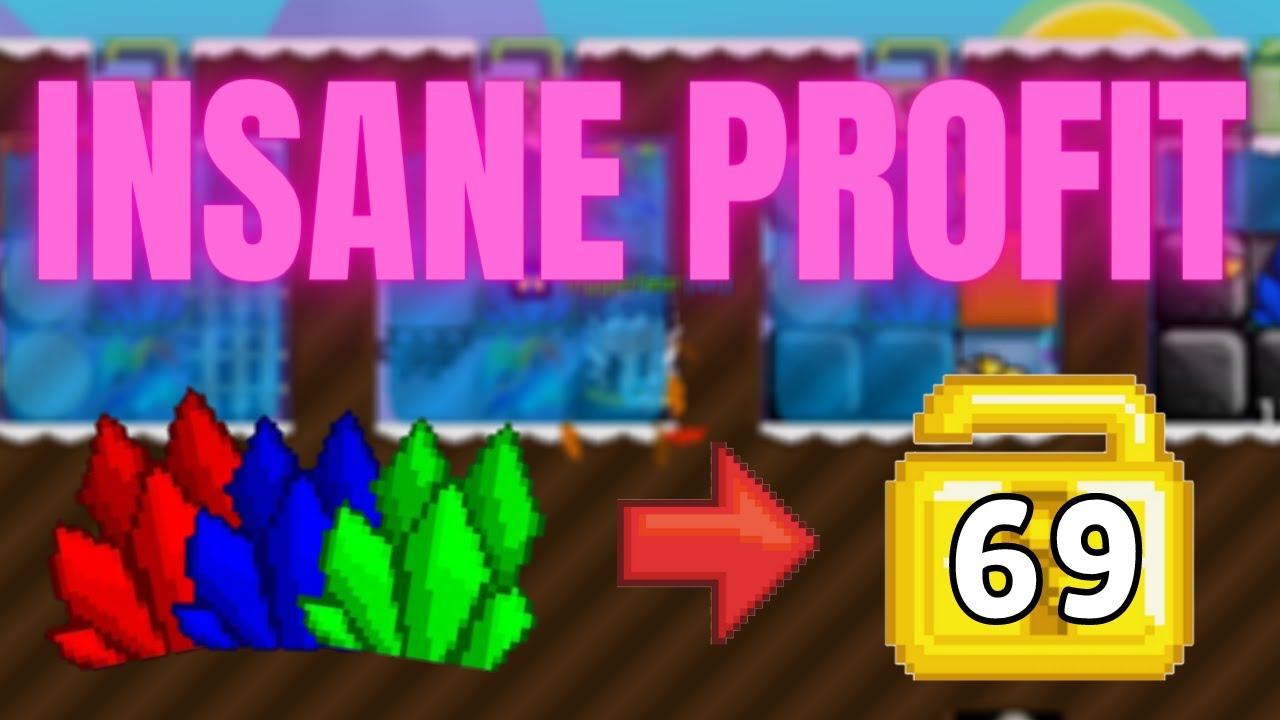 PROFIT 69 WLS 🤑 WITH SHATTERING CRYSTALS (CRAZY PROFIT) |Growtopia How To Get Rich 2021 |TriggerFear
