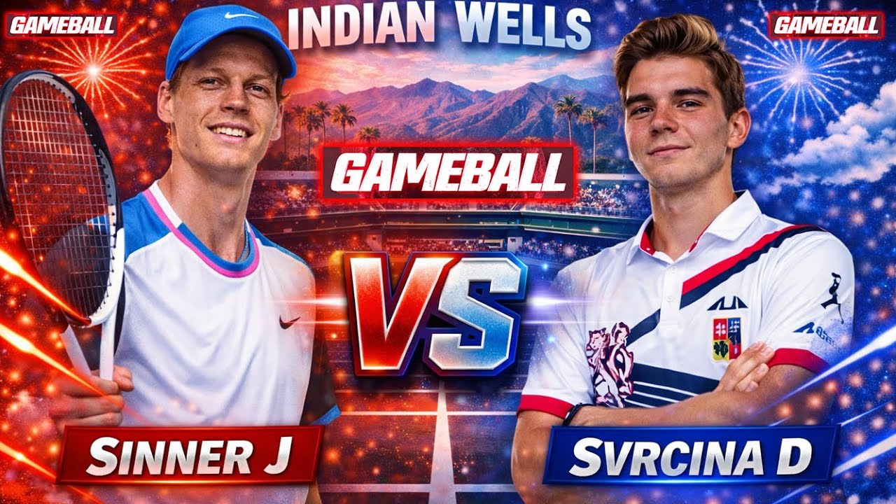 SINNER J VS SVRCINA D • INDIAN WELLS 2026  • LIVE Tennis Gameplay  Scorecard #gameplay