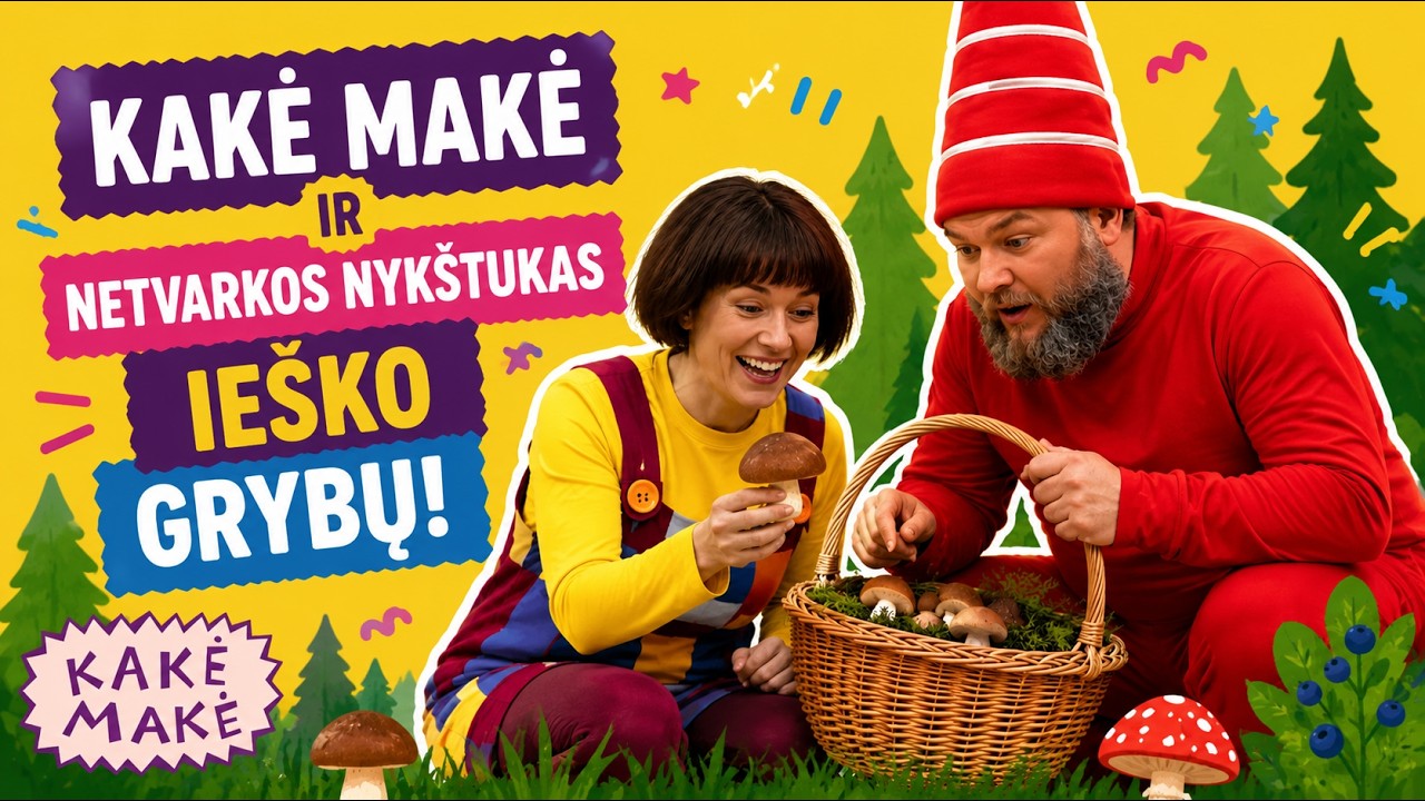 Kakė Makė ir Netvarkos Nykštukas ieško grybų. Ką pasakė Kakė Makė?