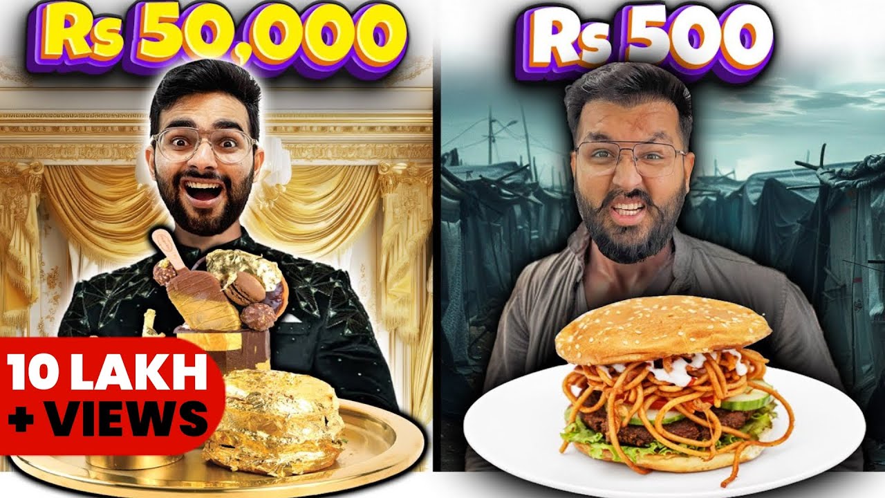 Living on Rs 500 vs Rs 50,000 For 24 Hours !  😉 BANGALORE