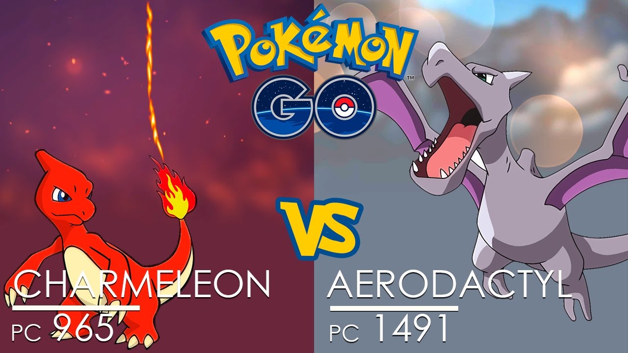 Pok&eacute;mon GO Gym Battle ☢ Charmeleon vs Aerodactyl with HYPER BEAM
