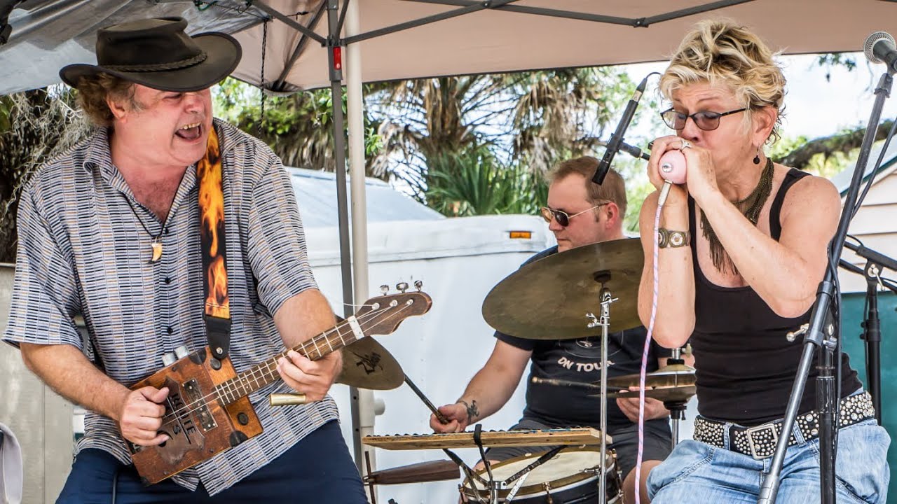 Great Harmonica And Vocals From Kellie Rucker With Cigar Box Guitar At The 2021 Myakka Blues Fest
