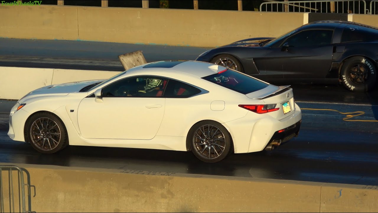 LEXUS RC F vs Corvette C6 DRAG RACING AT GREAT LAKES DRAGWAY IMPORT VS MUSCLE CAR