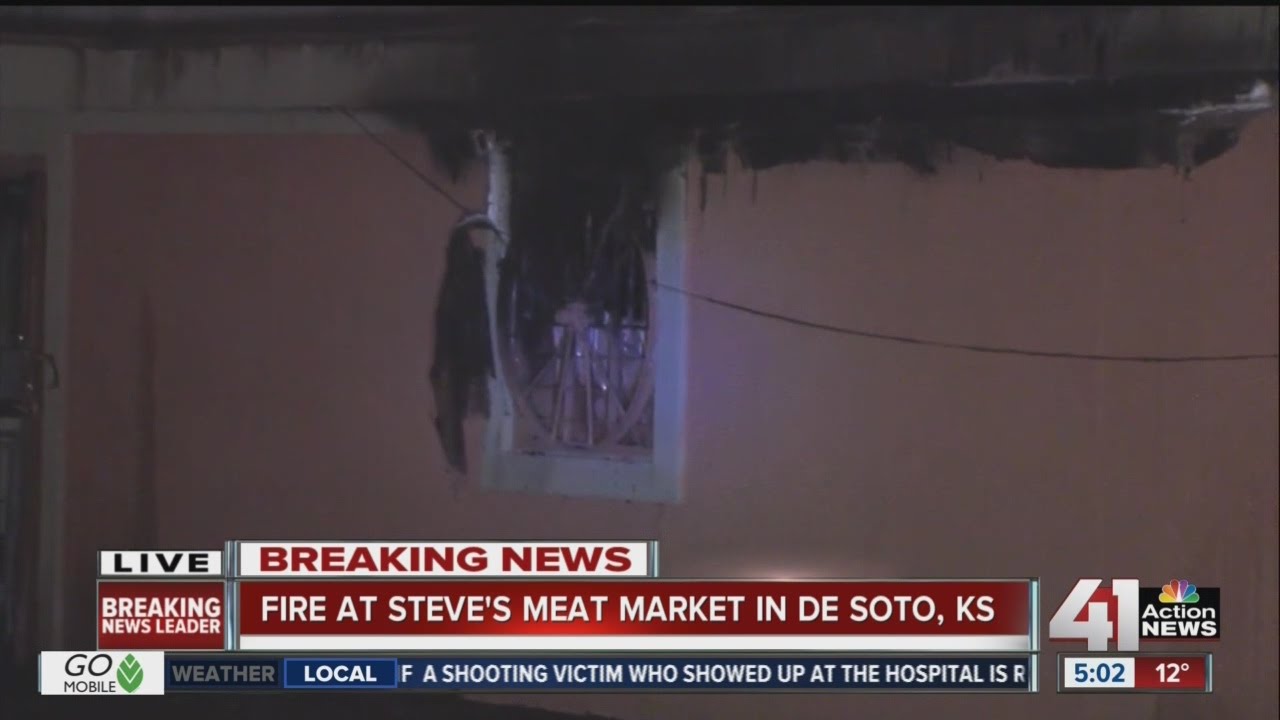 Fire at Steve&rsquo;s Meat Market in De Soto, Kan.