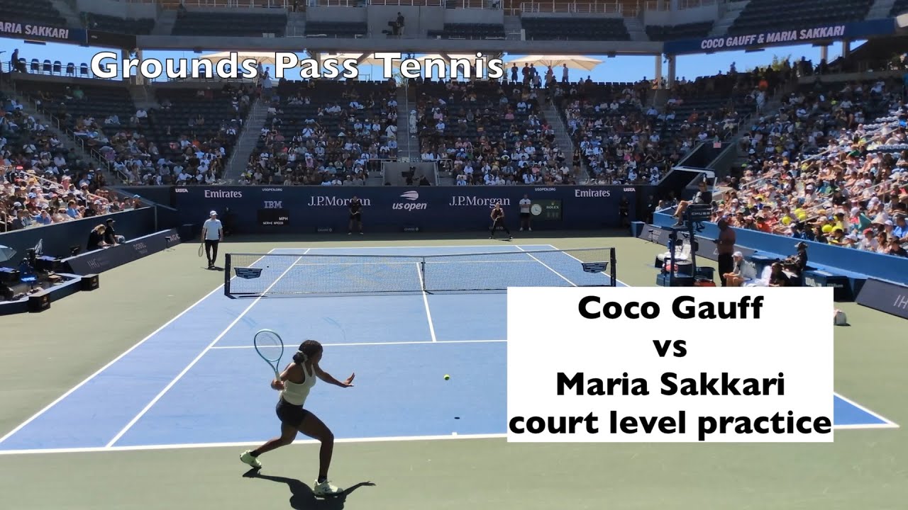 Coco Gauff and Maria Sakkari court level practice highlights @ US Open 2025
