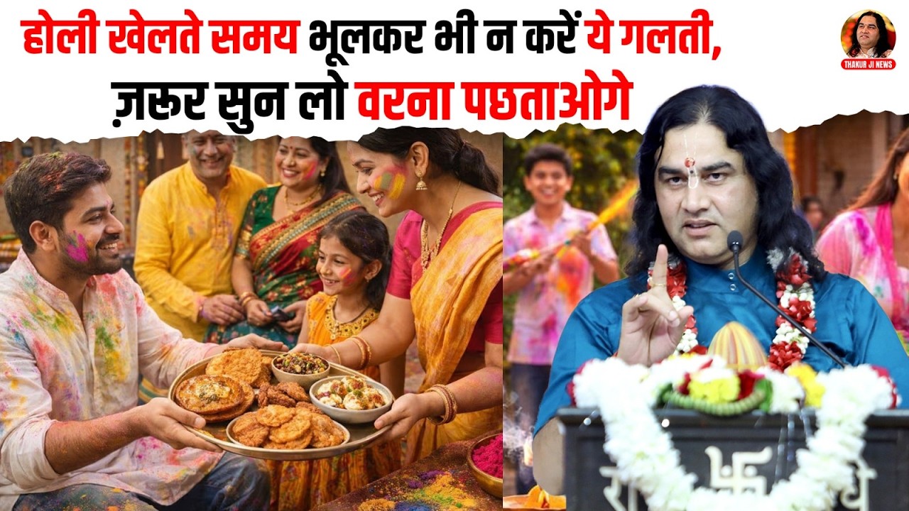 होली खेलते समय भूलकर भी न करें ये गलती, ज़रूर सुन लो वरना पछताओगे || Shri Devkinandan Thakur Ji