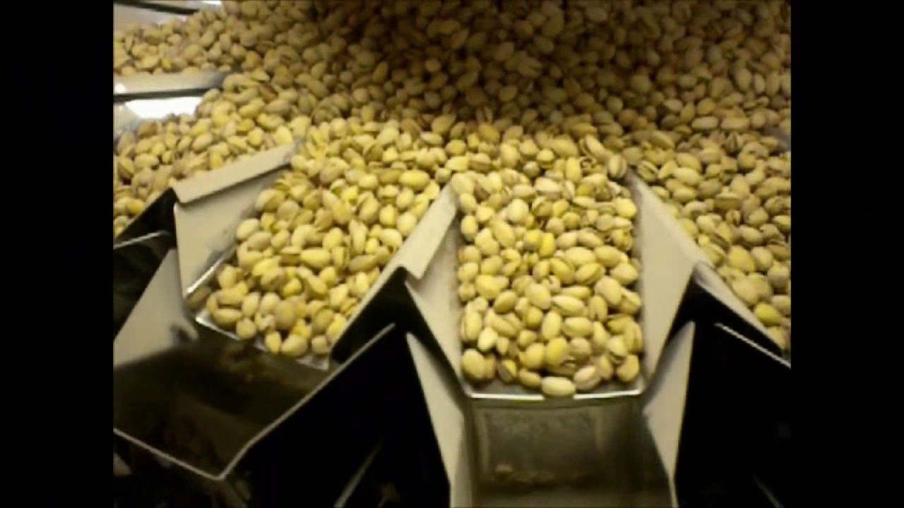 PrimoCombi&reg; multihead weigher dispensing pistachios into vertical form and sealed pouches
