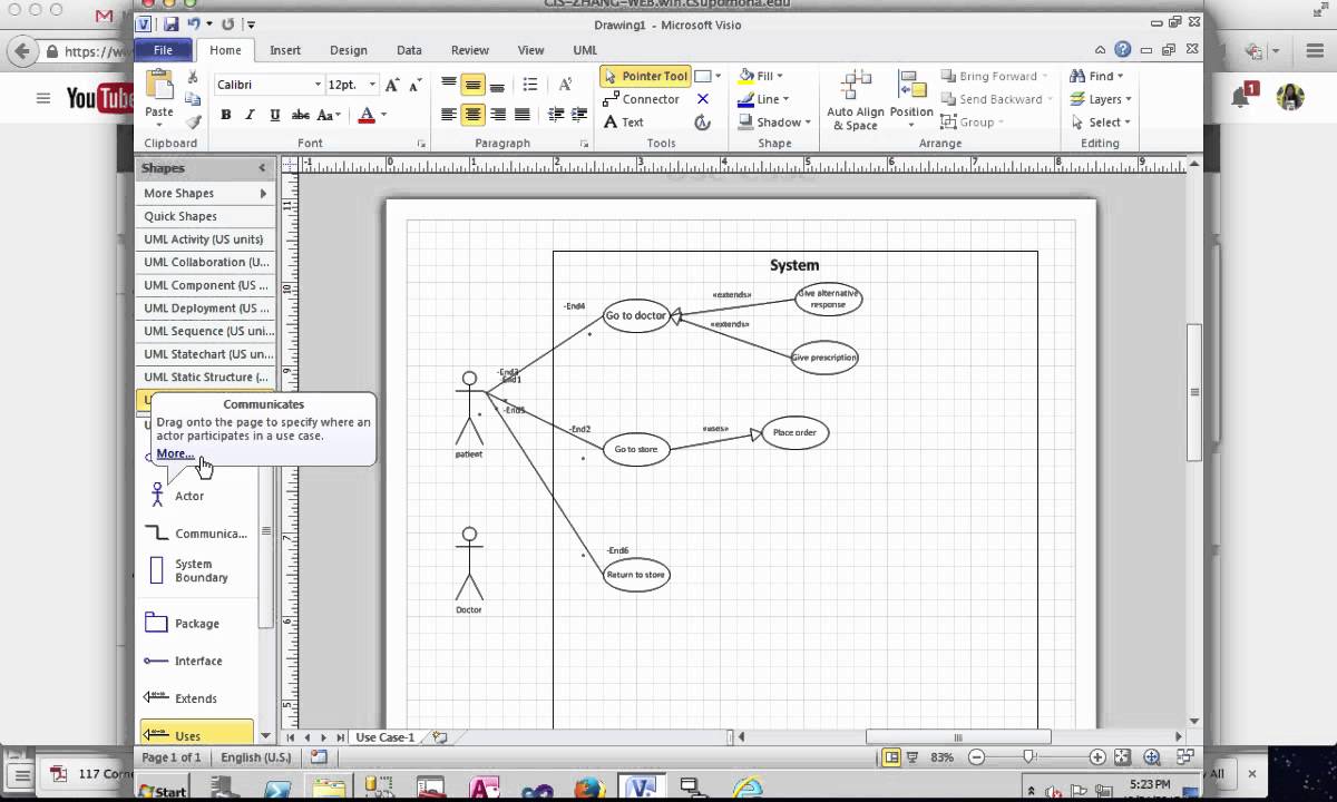 How to create Use Case Diagram using Microsoft Visio