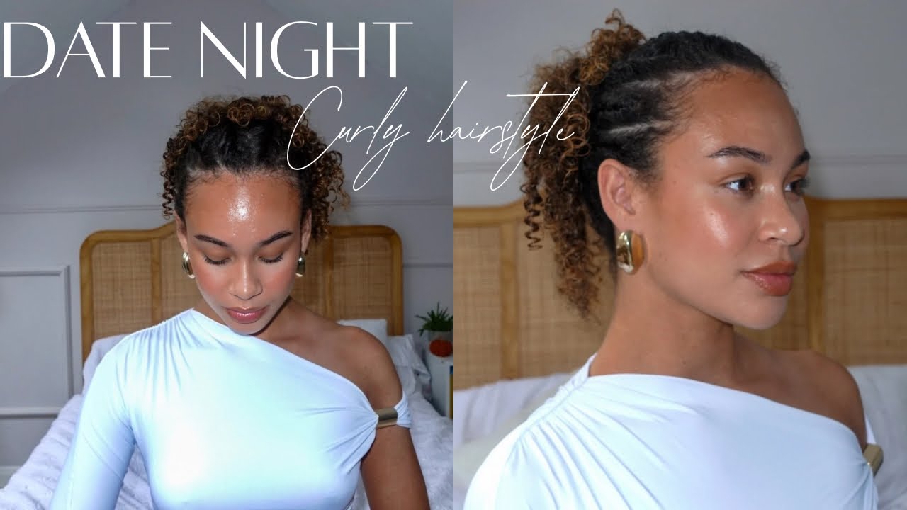 Easy Date Night Curly Updo | NO BRAIDS 